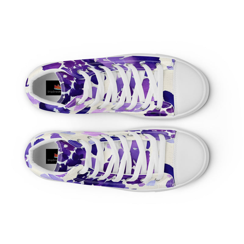 Purple Watercolor High Top #74 - Lifestyle Shot | HA!LO Canvas Sneakers