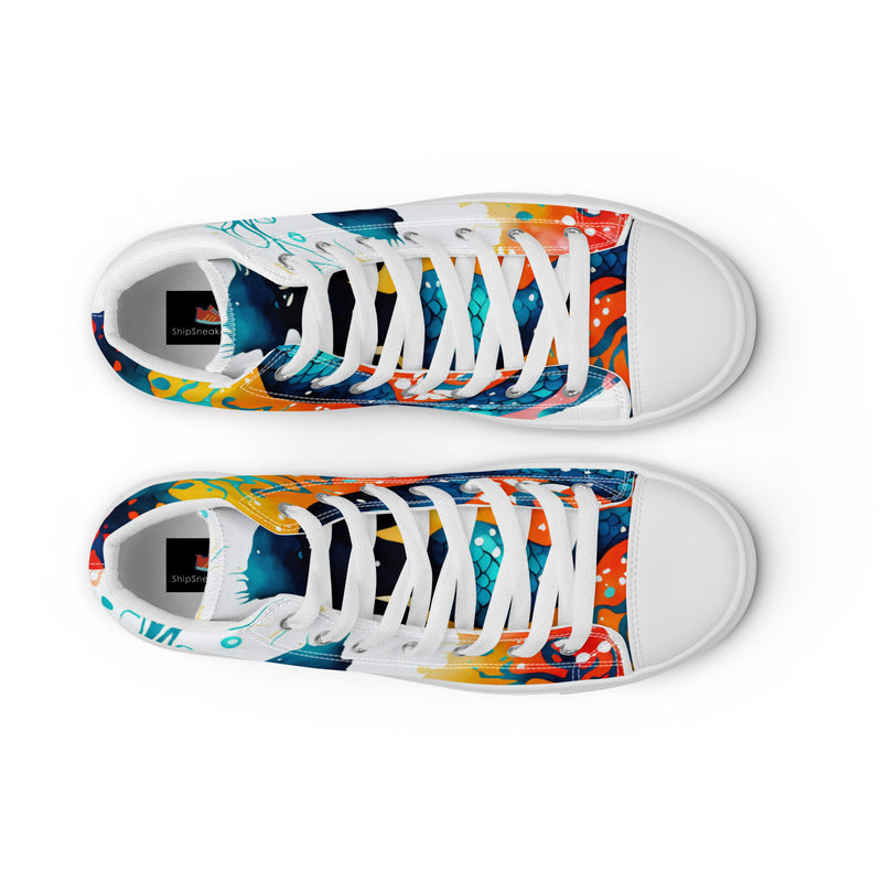 Ocean Wave High Top #75 - Lifestyle Shot | HA!LO Canvas Sneakers