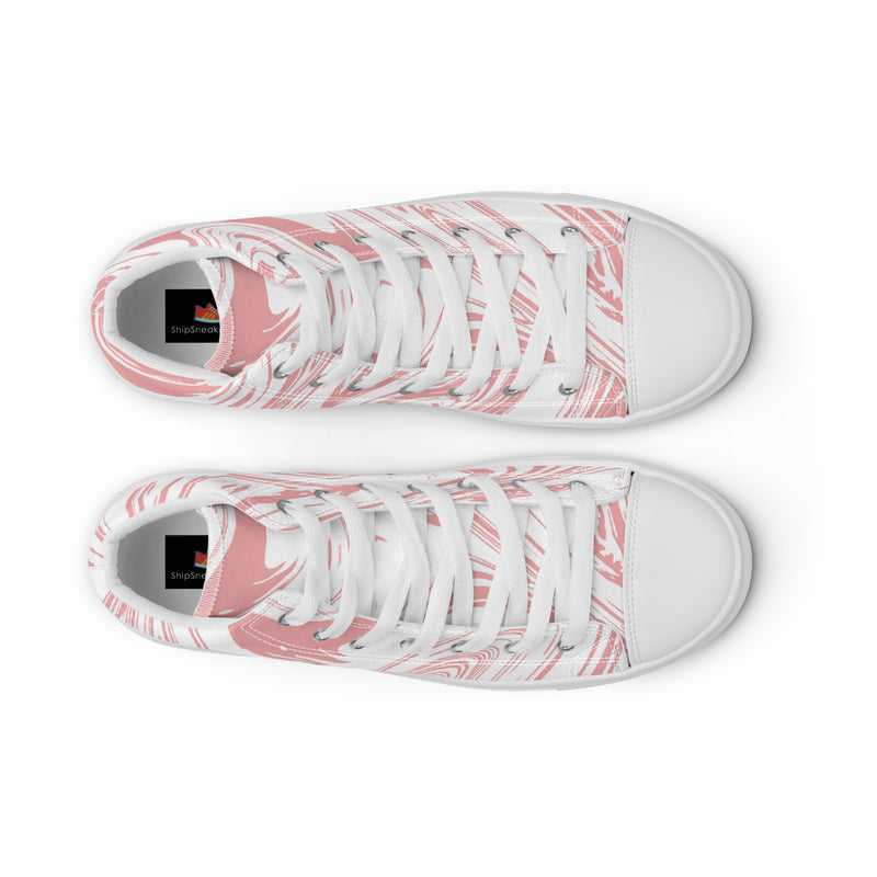 Pink Marble High Top #76 - Lifestyle Shot | HA!LO Canvas Sneakers