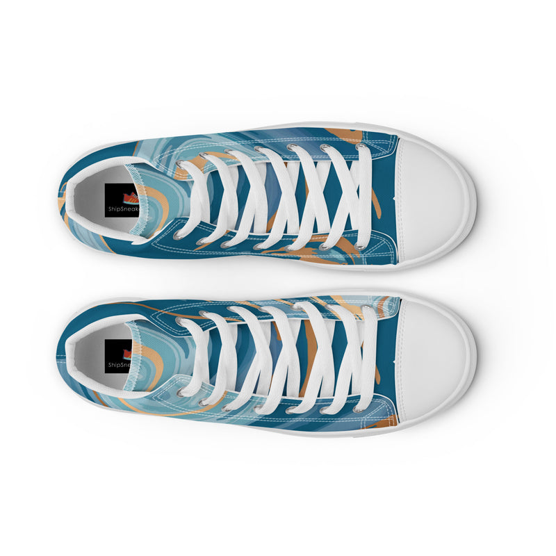 Blue Ocean High Top #82 - Lifestyle Shot | HA!LO Canvas Sneakers