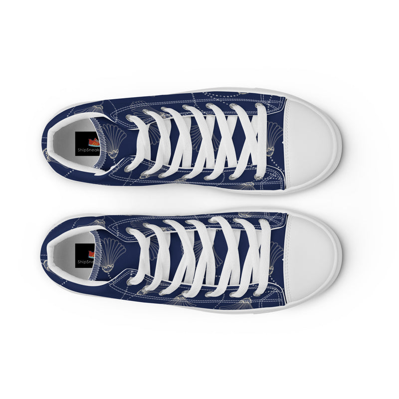 Navy Planet High Top #89 - Lifestyle Shot | HA!LO Canvas Sneakers