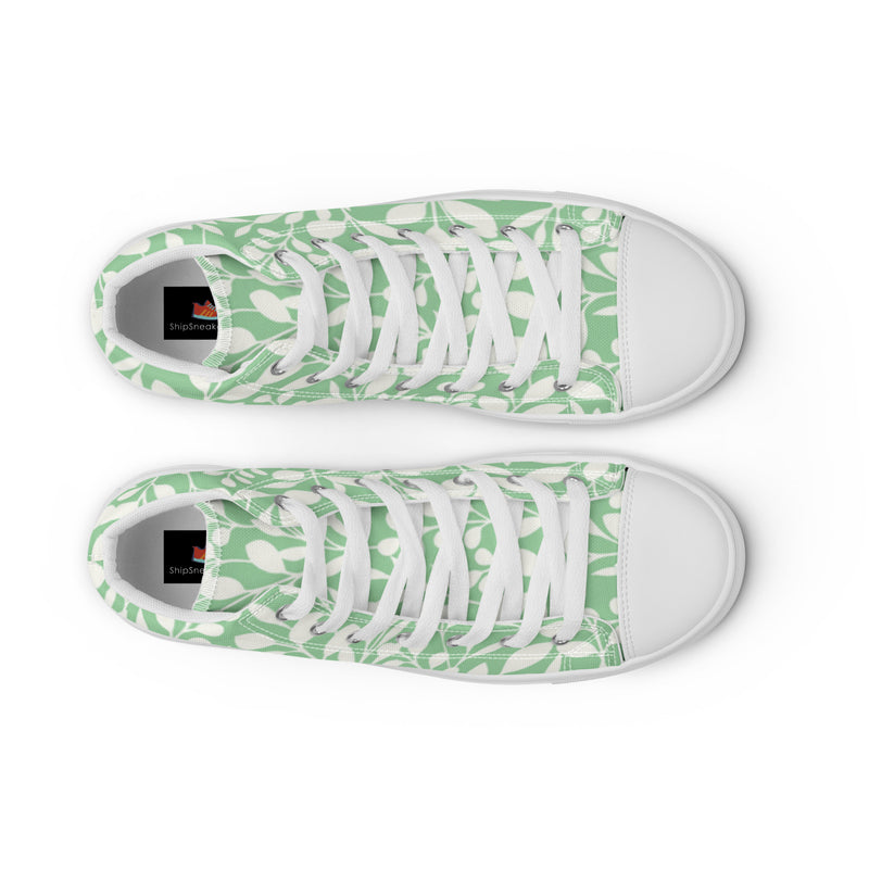 Green Botanical High Top #90 - Lifestyle Shot | HA!LO Canvas Sneakers