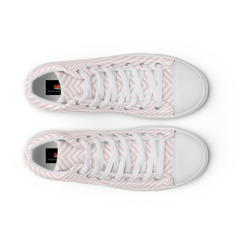 Pink Herringbone High Top #95 - Lifestyle Shot | HA!LO Canvas Sneakers
