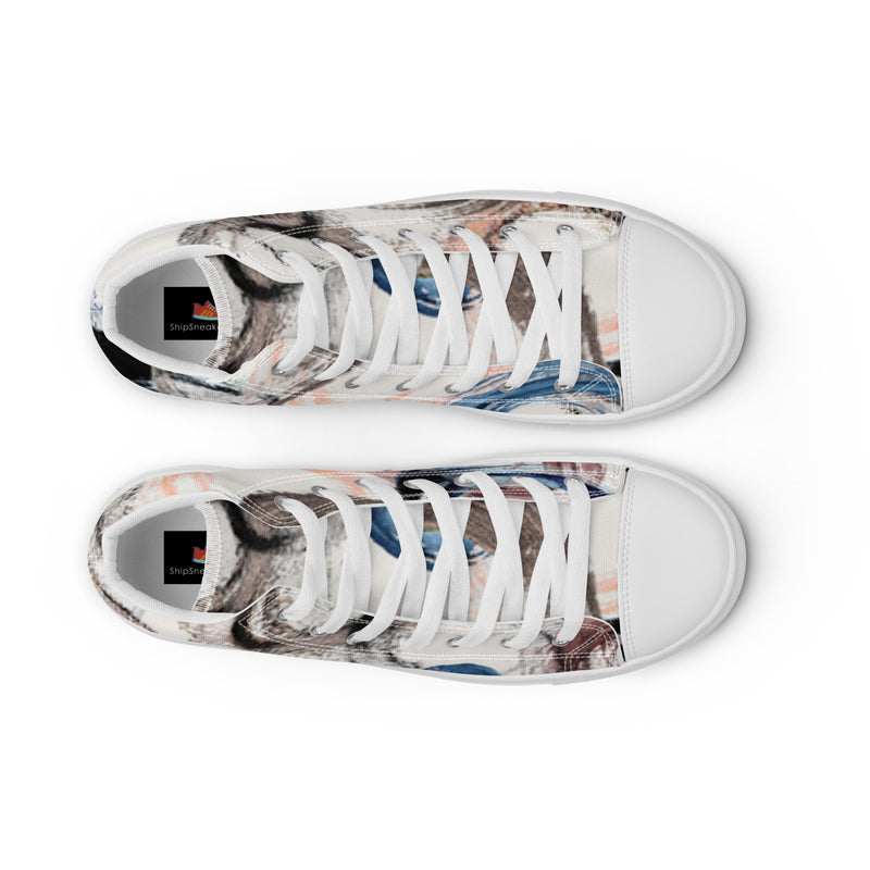 Marble Swirl High Top #97 - Lifestyle Shot | HA!LO Canvas Sneakers