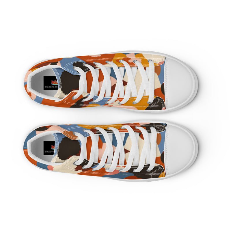 Orange Camo High Top #107 - Lifestyle Shot | HA!LO Canvas Sneakers
