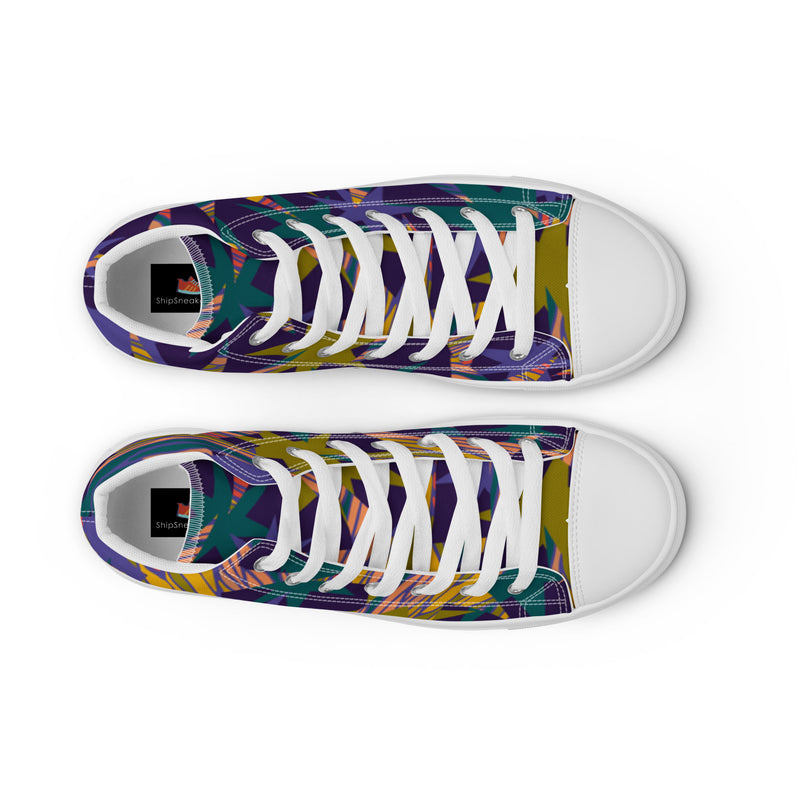 Abstract Tropical High Top #113 - Lifestyle Shot | HA!LO Canvas Sneakers
