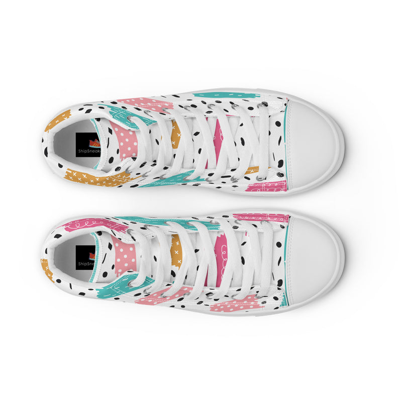 Dalmatian Heart High Top #129 - Lifestyle Shot | HA!LO Canvas Sneakers