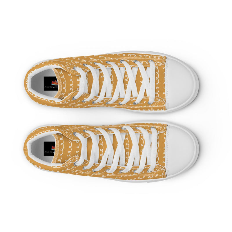 Mustard Stitch High Top #135 - Lifestyle Shot | HA!LO Canvas Sneakers
