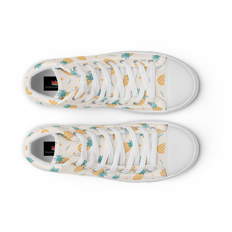 Pineapple Summer High Top #144 - Lifestyle Shot | HA!LO Canvas Sneakers