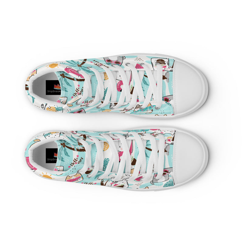 Beach Cat High Top #146 - Lifestyle Shot | HA!LO Canvas Sneakers
