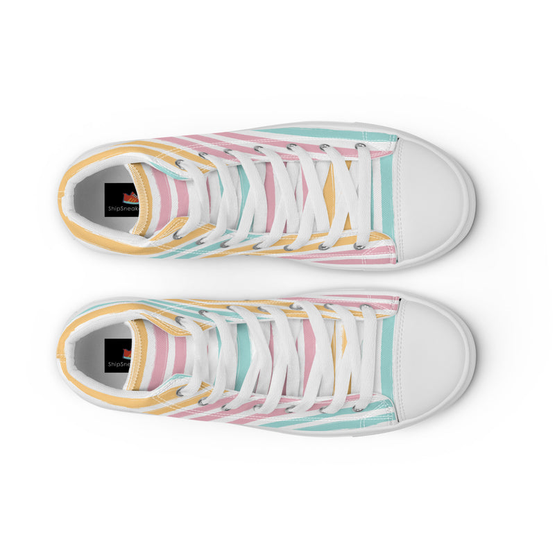 Sunset Stripe High Top #149 - Lifestyle Shot | HA!LO Canvas Sneakers