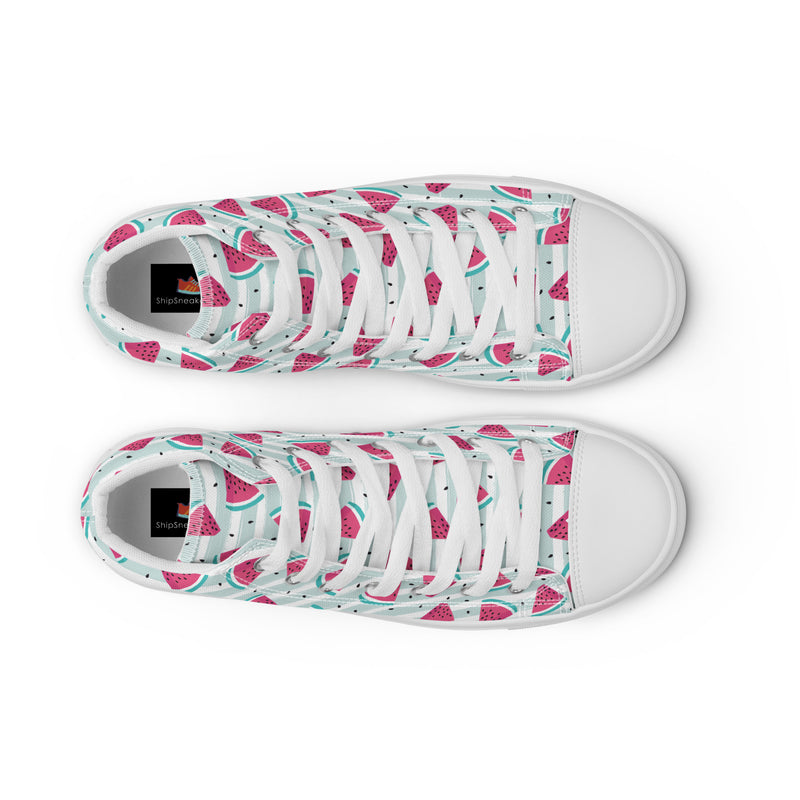Watermelon Slice High Top #150 - Lifestyle Shot | HA!LO Canvas Sneakers