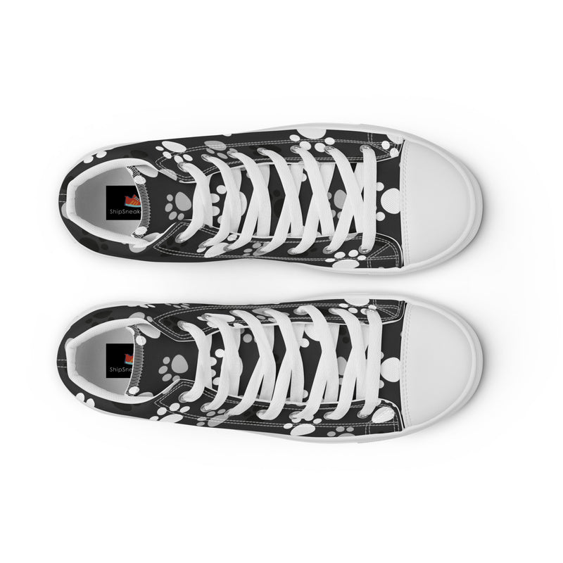 Black Paw High Top #159 - Lifestyle Shot | HA!LO Canvas Sneakers
