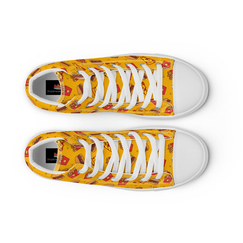 Fast Food Yellow High Top #195 - Lifestyle Shot | HA!LO Canvas Sneakers