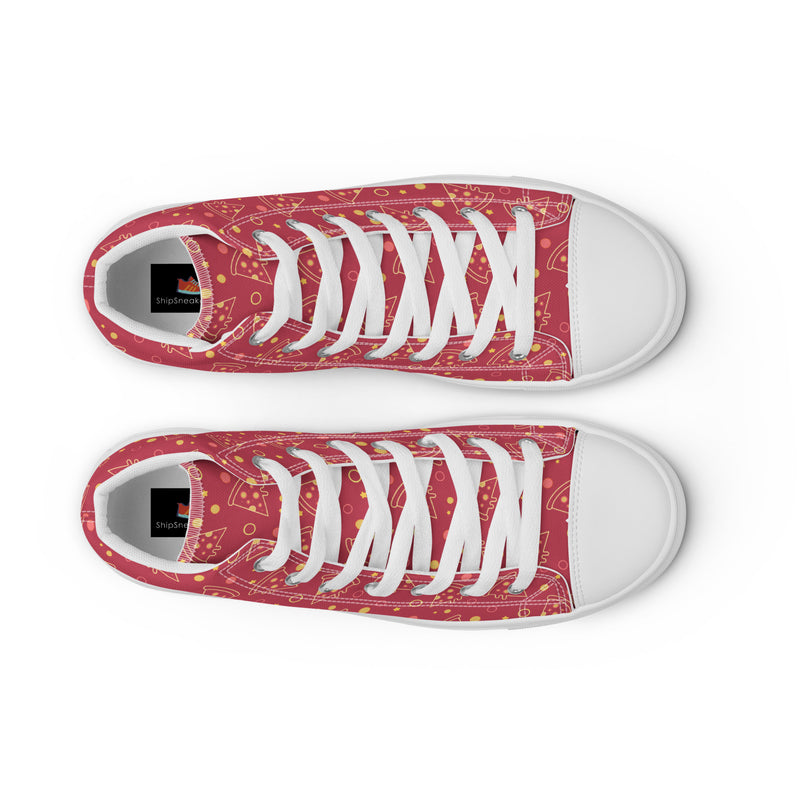 Red Gold Star High Top #196 - Lifestyle Shot | HA!LO Canvas Sneakers