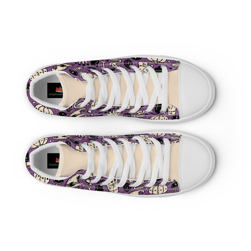 Purple Pumpkin High Top #230 - Lifestyle Shot | HA!LO Canvas Sneakers