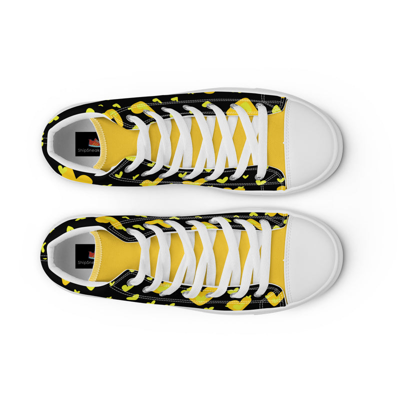 Yellow Heart High Top #256 - Lifestyle Shot | HA!LO Canvas Sneakers