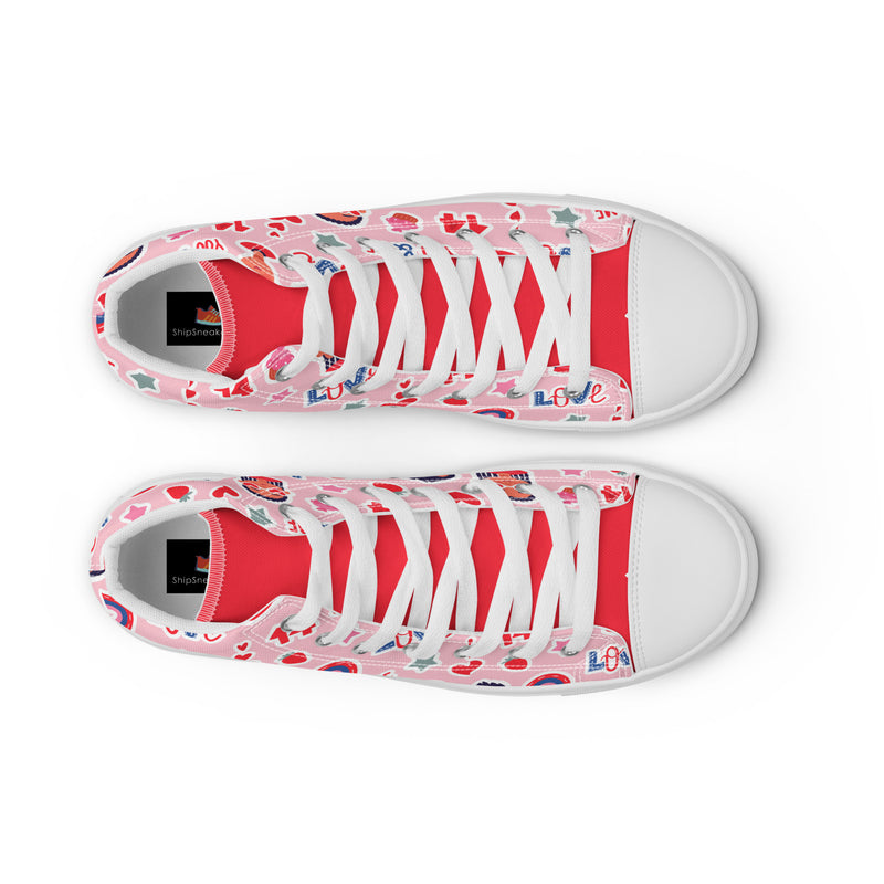 Valentine Girl High Top #259 - Lifestyle Shot | HA!LO Canvas Sneakers