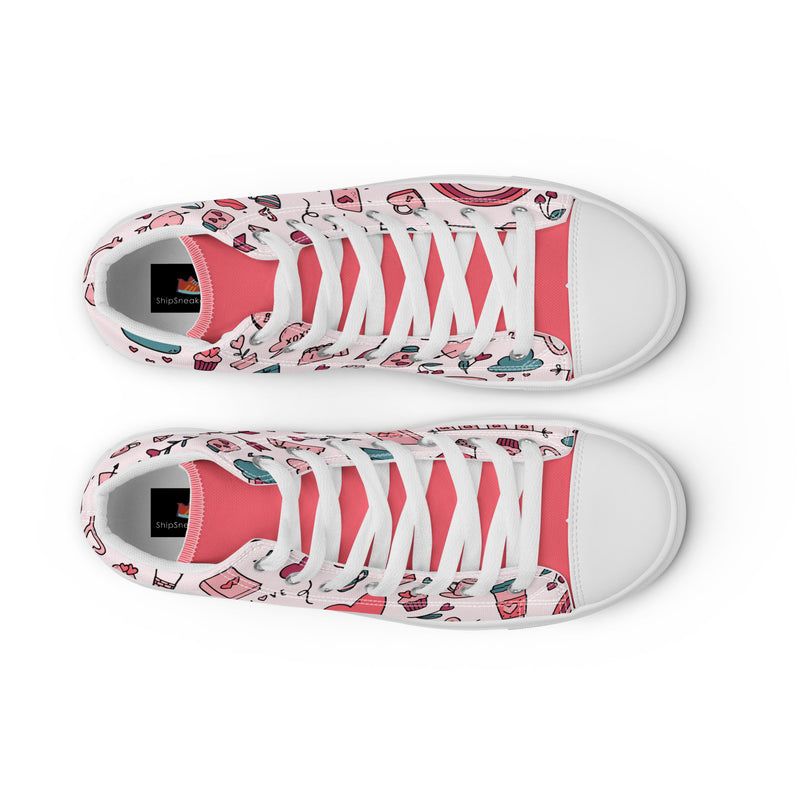 Valentine Doodle High Top #267 - Lifestyle Shot | HA!LO Canvas Sneakers