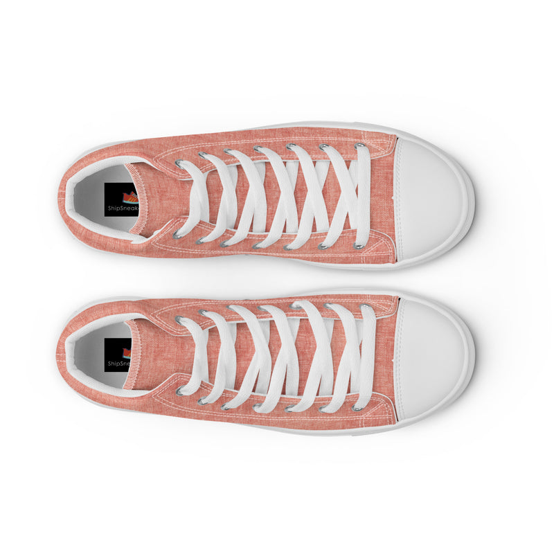 Peach Linen High Top #275 - Lifestyle Shot | HA!LO Canvas Sneakers