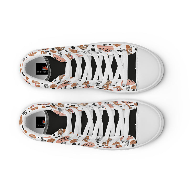 Mushroom Doodle High Top #276 - Lifestyle Shot | HA!LO Canvas Sneakers