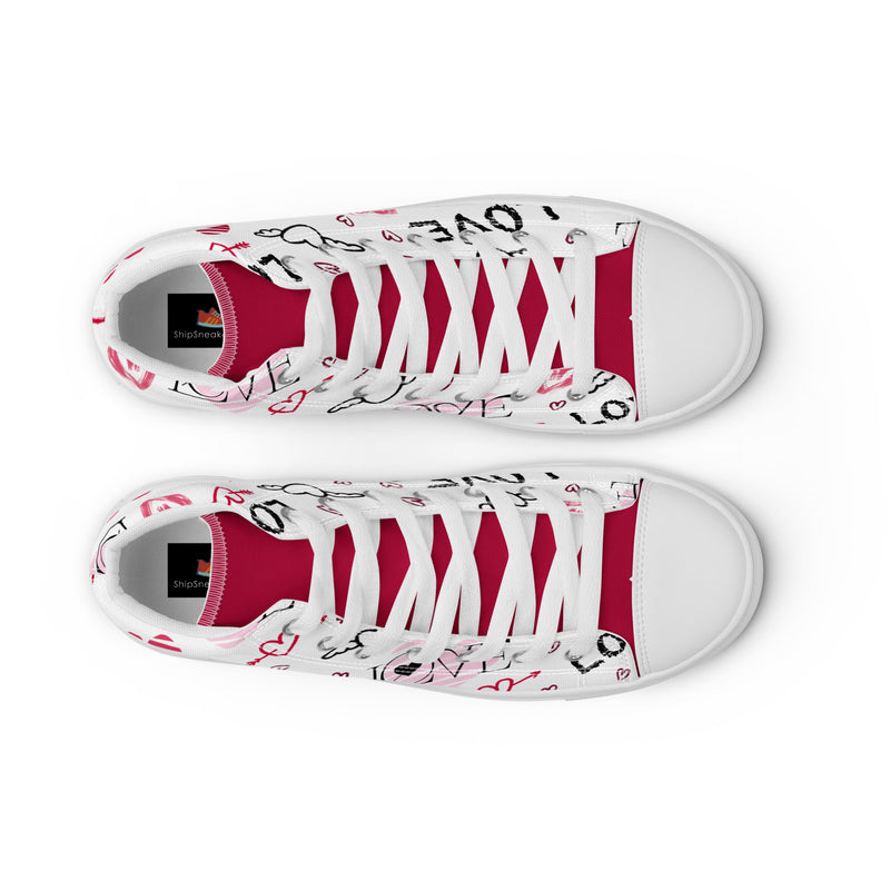 Love Doodle High Top #315 - Close Up Detail | HA!LO Canvas Sneakers