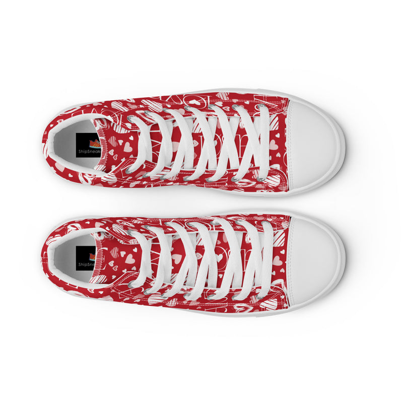 Peace & Love High Top #316 - Angled View | HA!LO Canvas Sneakers