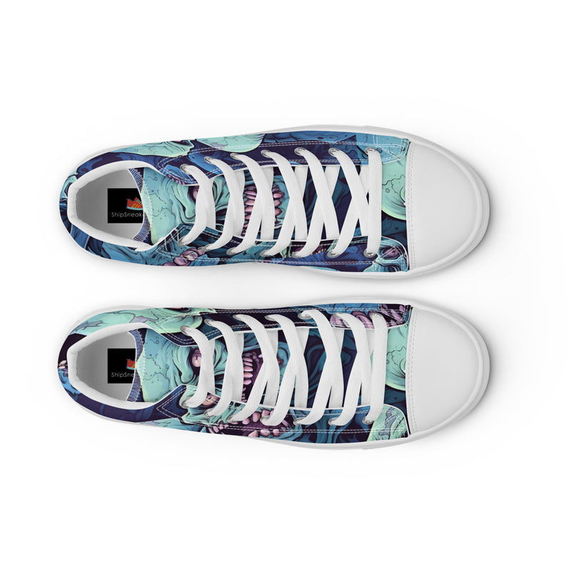 Abstract Color Block High Top #350 - Sole Detail | HA!LO Canvas Sneakers
