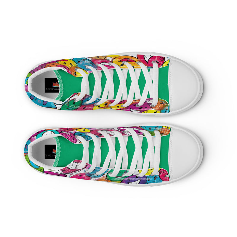 HA!LO Smiley Face #335 — Women’s Canvas High Top