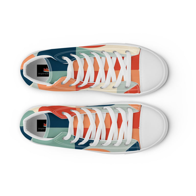 HA!LO Abstract Color Block #344 — Women's Canvas High Top
