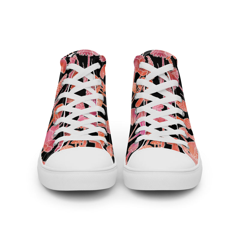 Pink Mushroom High Top #6 - Close Up Detail | HA!LO Canvas Sneakers