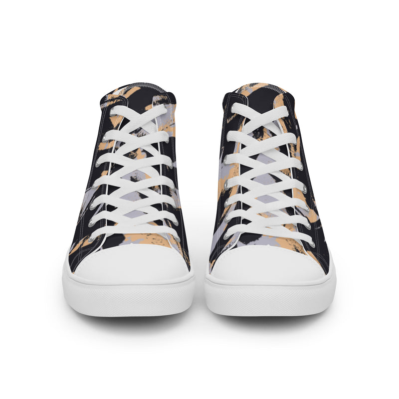 Dark Abstract High Top #8 - Close Up Detail | HA!LO Canvas Sneakers