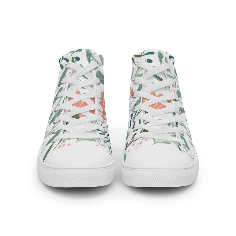 Green Leaf High Top #10 - Close Up Detail | HA!LO Canvas Sneakers