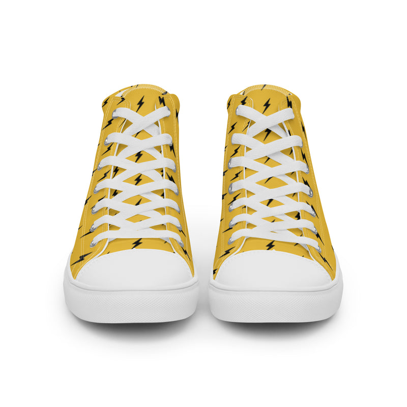 Yellow Lightning High Top #12 - Close Up Detail | HA!LO Canvas Sneakers