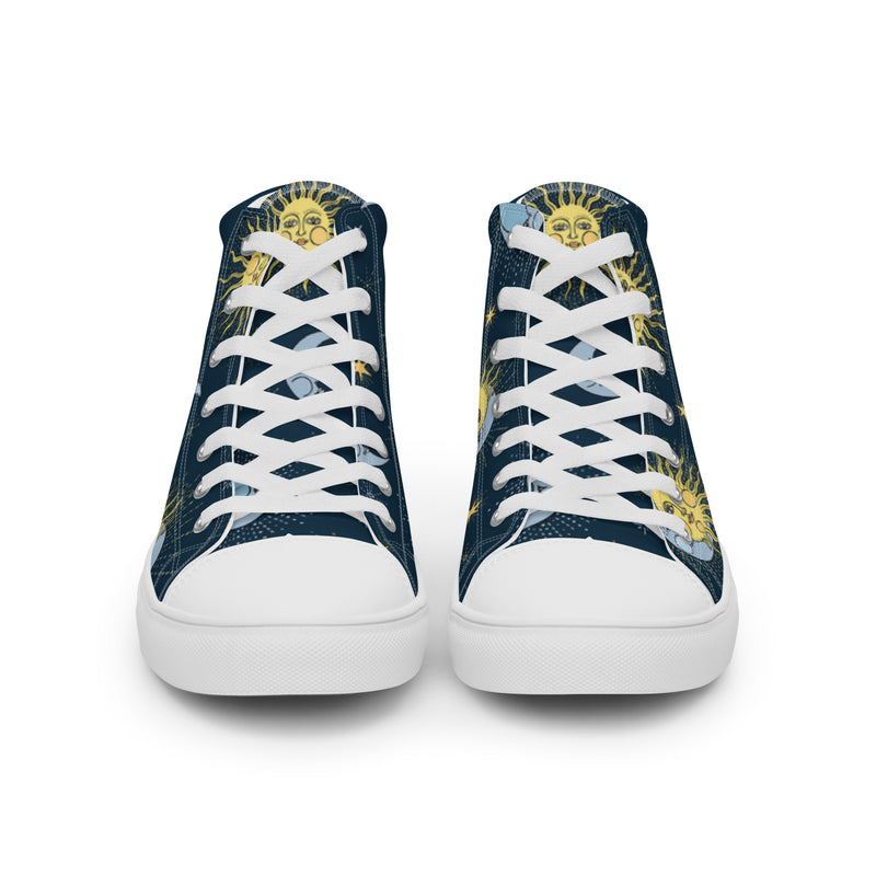 Sun Moon High Top #16 - Close Up Detail | HA!LO Canvas Sneakers