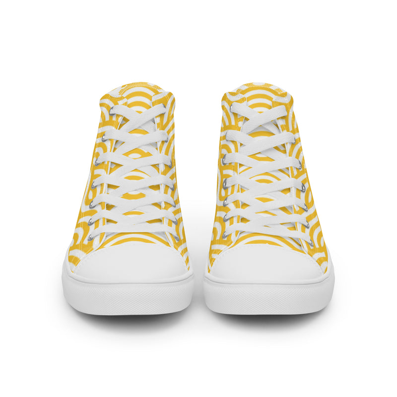 Gold Wave High Top #18 - Close Up Detail | HA!LO Canvas Sneakers