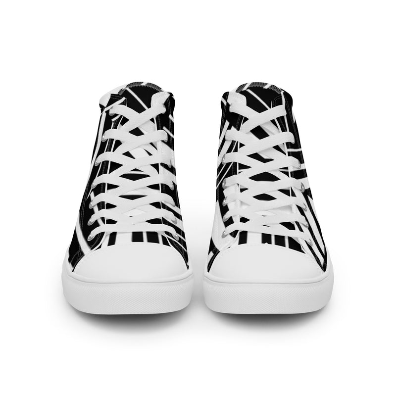 Zebra Stripe High Top #31 - Close Up Detail | HA!LO Canvas Sneakers