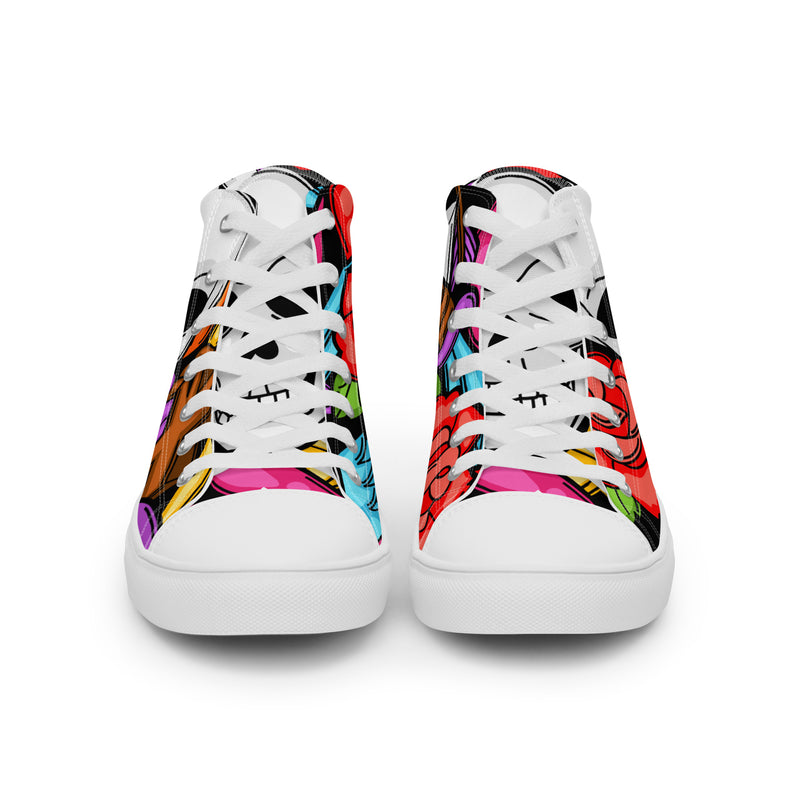 Skull Rose High Top #36 - Close Up Detail | HA!LO Canvas Sneakers