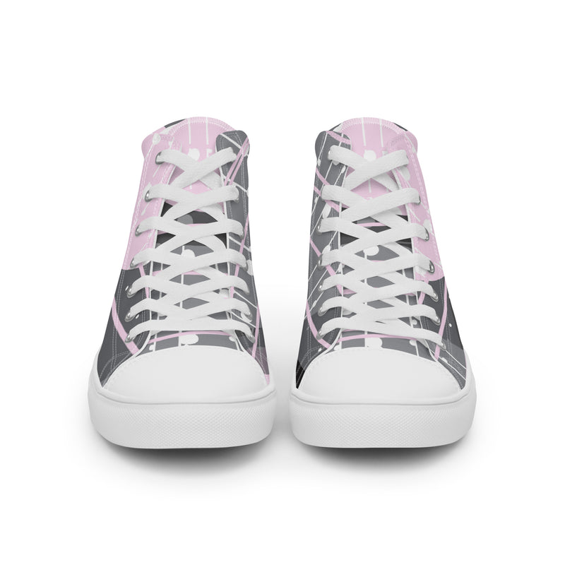 Pink Cloud High Top #51 - Close Up Detail | HA!LO Canvas Sneakers