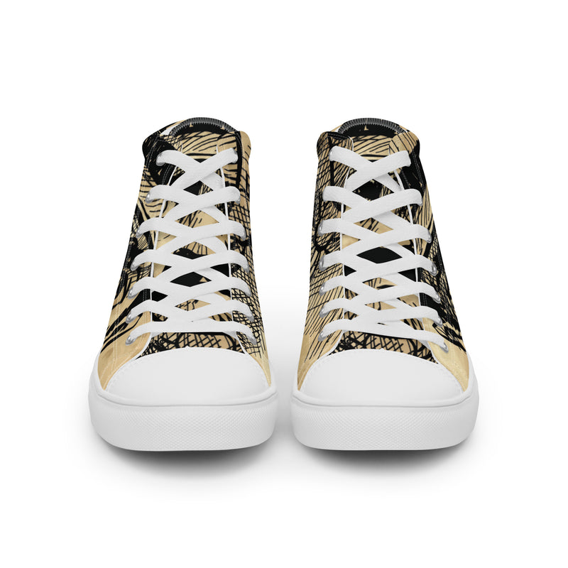 Vintage Portrait High Top #52 - Close Up Detail | HA!LO Canvas Sneakers