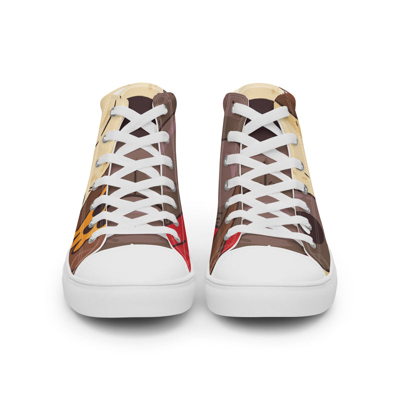 Brown Eye High Top #53 - Close Up Detail | HA!LO Canvas Sneakers