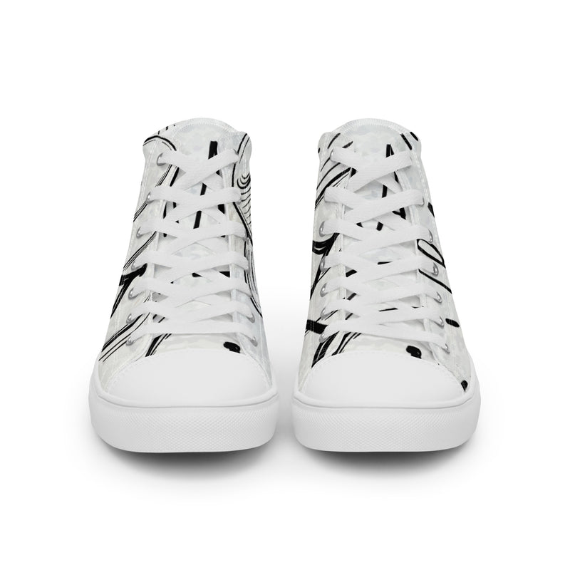 Travel Text High Top #54 - Close Up Detail | HA!LO Canvas Sneakers