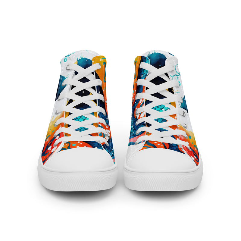 Ocean Wave High Top #75 - Close Up Detail | HA!LO Canvas Sneakers