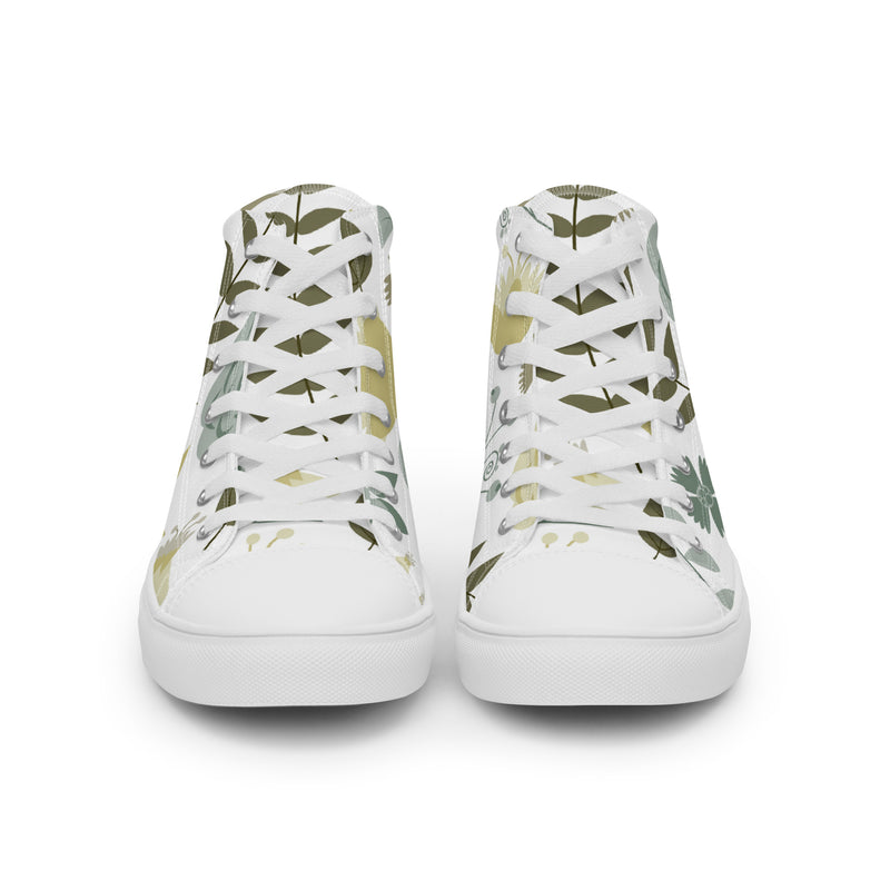 Fern Leaf High Top #78 - Close Up Detail | HA!LO Canvas Sneakers