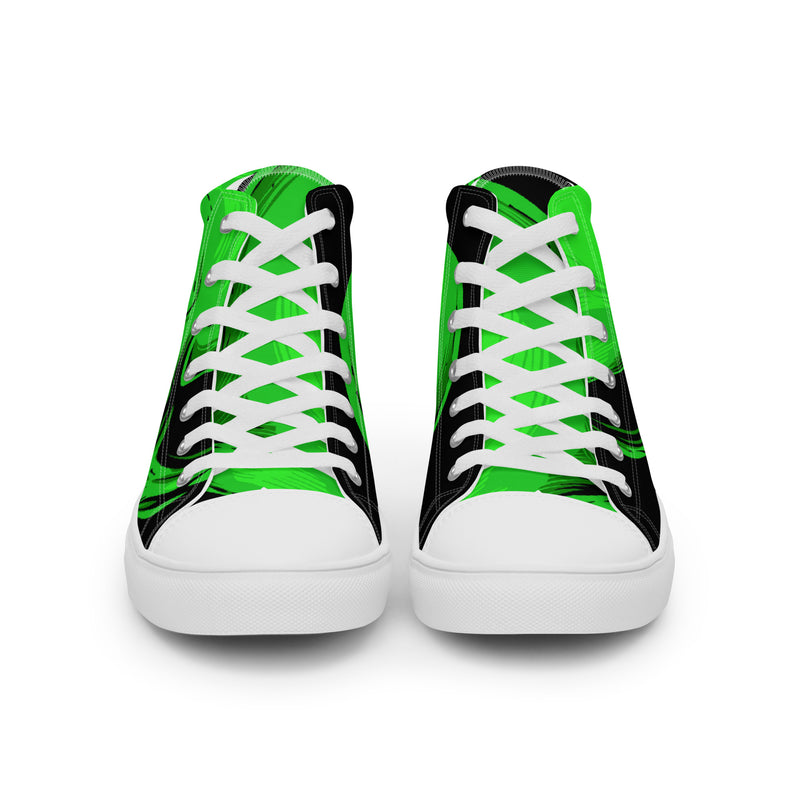 Green Smoke High Top #85 - Close Up Detail | HA!LO Canvas Sneakers