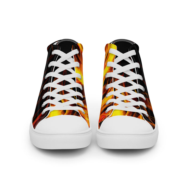 Fire Flame High Top #87 - Close Up Detail | HA!LO Canvas Sneakers