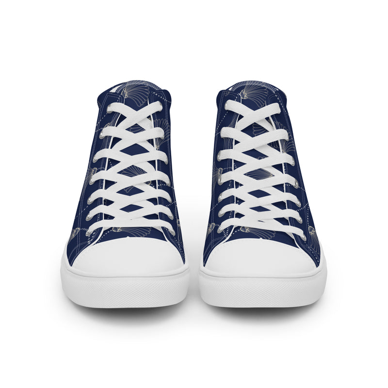 Navy Planet High Top #89 - Close Up Detail | HA!LO Canvas Sneakers