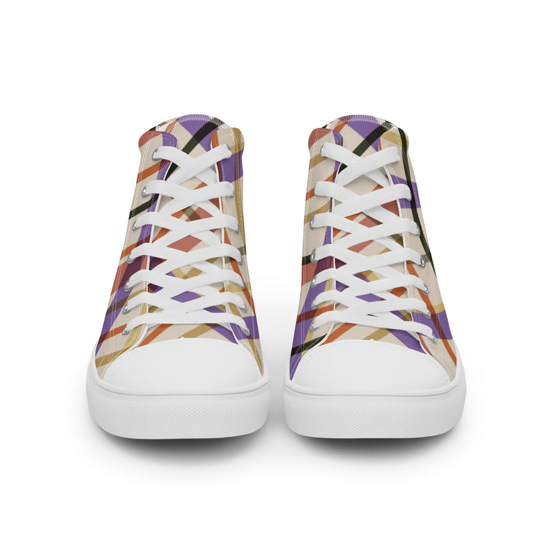 Autumn Plaid High Top #105 - Close Up Detail | HA!LO Canvas Sneakers