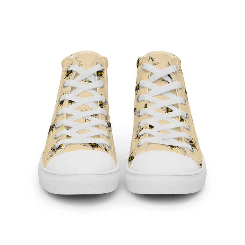 Honey Bee High Top #112 - Close Up Detail | HA!LO Canvas Sneakers