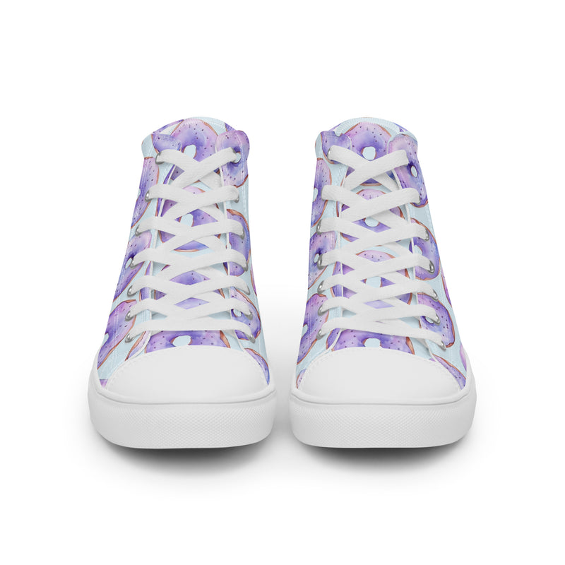 Purple Donut High Top #125 - Close Up Detail | HA!LO Canvas Sneakers